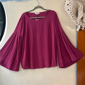 NWT Ro & De dramatic bell sleeve blouse size XL academia scandi